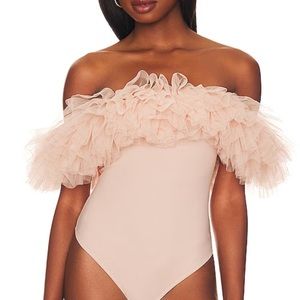 Big Love Tulle Off-the-Shoulder Bodysuit XS